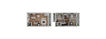 Two bedroom floor plan at The Cove at Tiburon Apartments in Tiburon CA