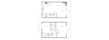 A black and white floor plan of a two bedroom apartment.