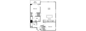 Two bedroom floor plan at Riverpark Apartments in Redmond WA