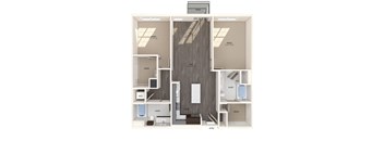 B10 two bedroom floor plan at North at Totem Lake Apartments in Kirkland WA