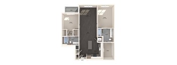 B12 Two bedroom floor plan at North at Totem Lake Apartments in Kirkland WA