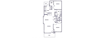 Two bedroom floor plan at Grand Oaks Apartments in Chester VA