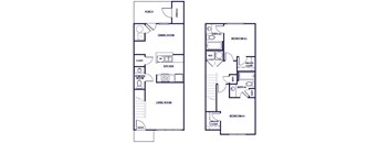Two bedroom floor plan at Grand Oaks Apartments in Chester VA