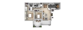 Two bedroom floor plan image at The Resort at Encinitas Apartments in Encinitas CA