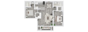 a1 floor plan  1 bedroom with 2 baths  129