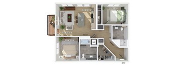 Two bedroom floor plan at Jayden Apartments in Peabody MA