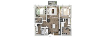 Two bedroom floor plan at The Edley in Atlanta GA