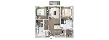 Two bedroom floor plan at The Penstone Apartments and Townhomes in South Walpole MA