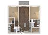 Two bedroom two bathroom floor plan at The Reid Apartments in Tucker, GA