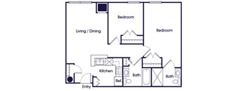 Two bedroom Floorplan Image at Guardian Place Apartments in Richmond VA