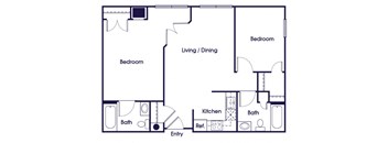 Two bedroom Floorplan Image at Guardian Place Apartments in Richmond VA