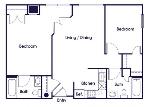 Two bedroom Floorplan Image at Guardian Place Apartments in Richmond VA