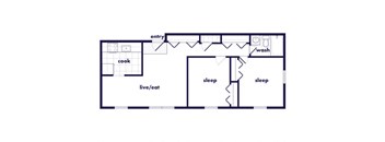 Two Bedroom floor plan at Villages at Marley Station in Glen Burnie MD