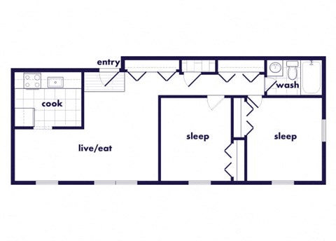 Two Bedroom floor plan at Villages at Marley Station in Glen Burnie MD