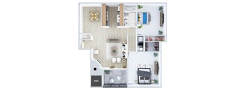Two bedroom floor plan at Rock Peak on Sunset Apartments in Longmont CO