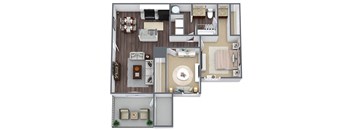 Two bedroom floor plan image at Priest Lake in Nashville TN