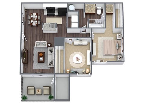 Two bedroom floor plan image at Priest Lake in Nashville TN