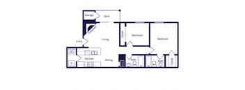 Two bedroom floor plan image at Sienna at Cherry Creek Apartments in Denver CO