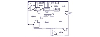 B1 Floorplan Image at Bonito Parque Apartments in San Antonio, TX