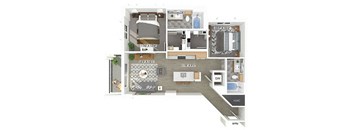 one bedroom one bathroom floor plan at coasterra apartments