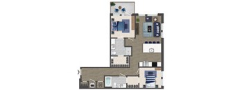 Two bedroom Floorplan Image at Caroline Apartments in Charleston SC