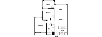 B1 One Bedroom floor plan at Harvard Yard and Glenmary in Los Angeles, CA