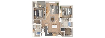 B2 Floorplan Image at Chroma Apartments in Canoga Park CA