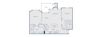 Two bedroom floorplan image at Callista Hill Country Apartments in Austin TX