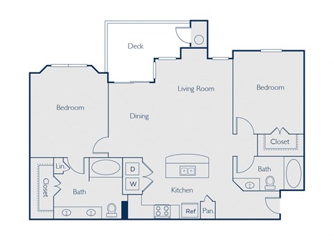 Two bedroom floorplan image at Callista Hill Country Apartments in Austin TX