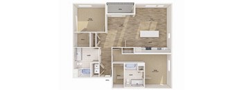 Two bedroom floor plan image at Altitude Apartments