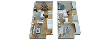 Two bedroom floor plan at Woodcreek Apartments in Las Vegas NV