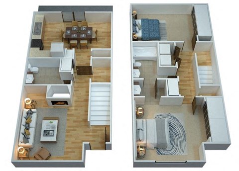 Two bedroom floor plan at Woodcreek Apartments in Las Vegas NV
