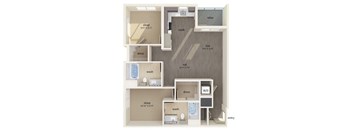 Two bedroom floor plan at Altitude Apartments