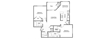 two bedroom two bathroom floor plan image