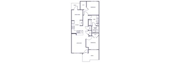 Two bedroom floor plan image at Grand Oaks Apartments in Chester VA