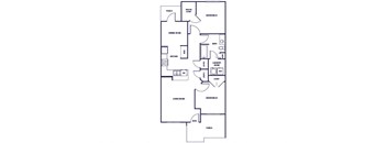 Two bedroom floor plan at Grand Oaks Apartments in Chester VA