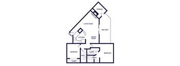 Two bedroom floor plan at Newport Apartment Homes in Nashville TN