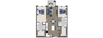 Two bedroom Floorplan Image at Caroline Apartments in Charleston SC