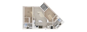 a floor plan of a house with a bedroom and a living room