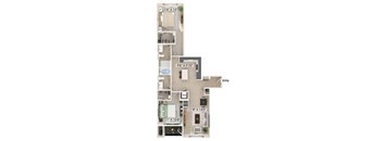 Two bedroom floor plan at Olivean Apartments in Broomfield CO