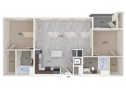 B2 floor plan at Embark Apartments in Freemont CA