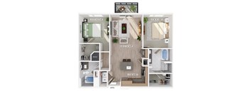 B2 floor plan at The Sevens in Dallas TX