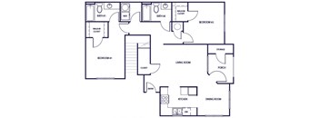 Two bedroom floor plan at Grand Oaks Apartments in Chester VA