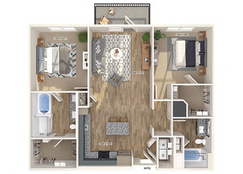 B2 Floorplan Image at Verge Apartments in Atlanta GA