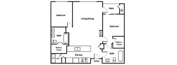 B2 Floorplan Image at Town Center Apartments in Santa Clarita CA