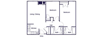 Two bedroom Floorplan Image at Guardian Place Apartments in Richmond VA