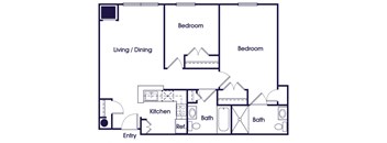 Two bedroom Floorplan Image at Guardian Place Apartments in Richmond VA