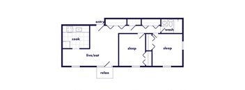 Two Bedroom floor plan at Villages at Marley Station in Glen Burnie MD