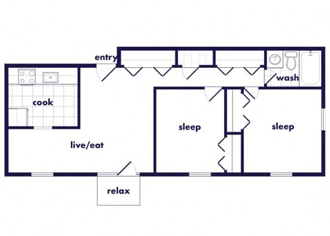Two Bedroom floor plan at Villages at Marley Station in Glen Burnie MD