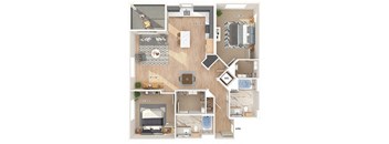 B3 Floorplan Image at Chroma Apartments in Canoga Park CA